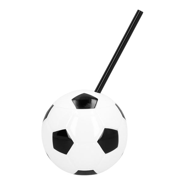 Football cup with straw - (450 ml)