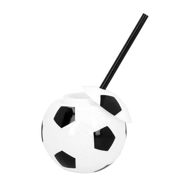 Football cup with straw - (450 ml)