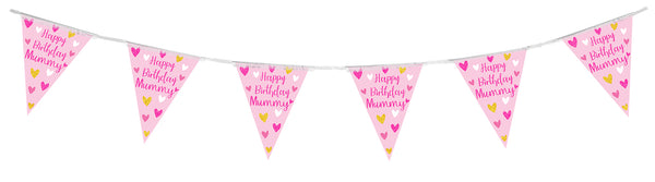 Party Bunting Happy Birthday Mummy Holographic 11 flags - (3.9m)