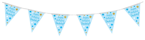 Party Bunting Happy Birthday Daddy Holographic 11 flags- ( 3.9m)