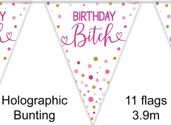 Party Bunting Happy Birthday Bitch 11 flags - (3.9m)