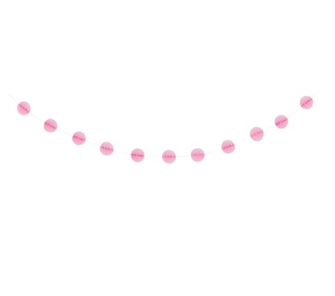 Lovely Pink Honeycomb Ball Garland - (7 ft)
