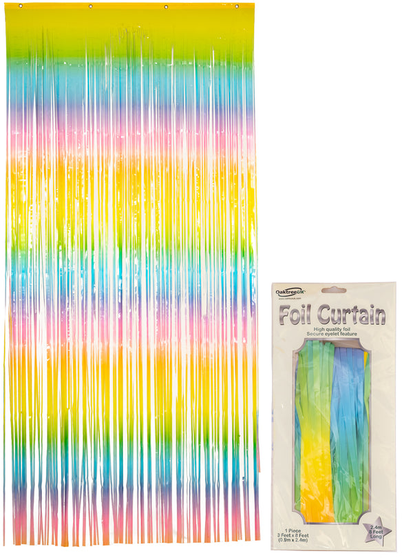 Foil Door Curtain Pastel Rainbow - ( 0.90m x 2.40m)