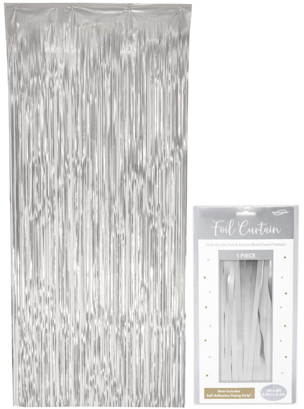 Foil Door Curtain Matte Metallic Silver - (0.90m x 2.40m )