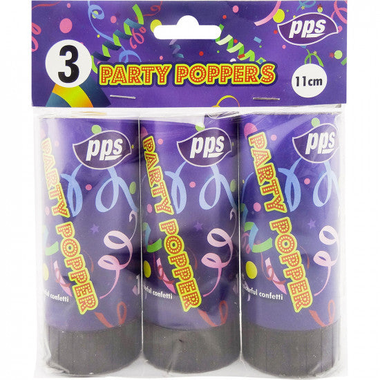 Party Popper 11.5cm - (3 Pack)