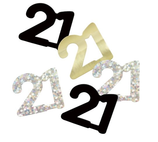 GLITZ 21 Black Foil Confetti - (14g)