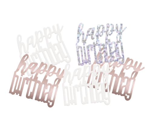 GLITZ Happy Birthday Rose Gold Foil Confetti - (14g)