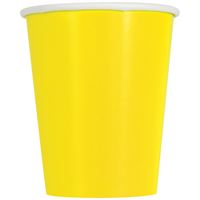 Neon Yellow 9oz Paper Cups - (14 Pack)
