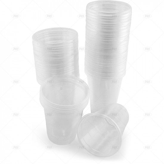Drink Cups Premium Clear Plastic (200ml)) - (100 Pack)