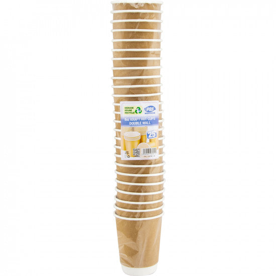 Drink Cups Double Wall 8oz No Lids - (25 Pack)