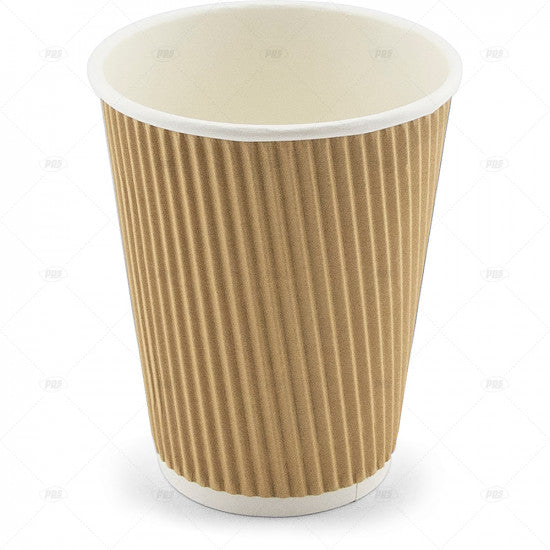 Drink Cups Ripple 12oz With Lids - (5 Pack)