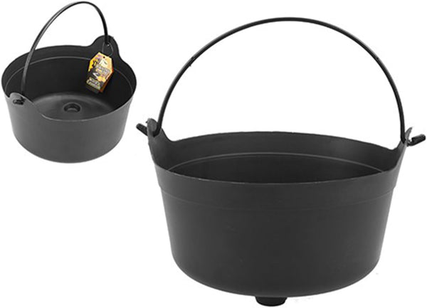 WITCHES BLACK CAULDRON WITH HANDLE (9 inch)