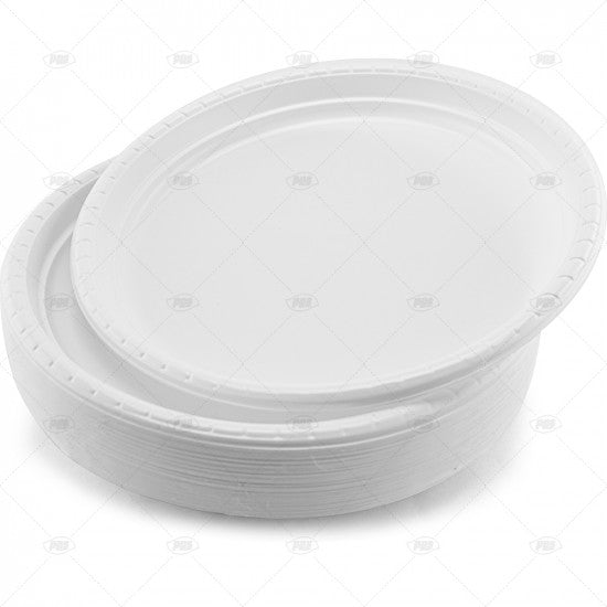 Plates Plastic White (26cm) - (50 Pack)