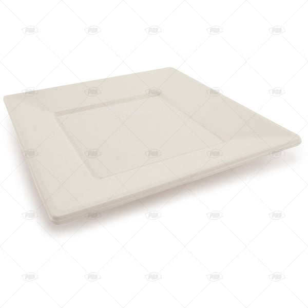 Plates Plastic Whte Square 23cm - (6 Pack)