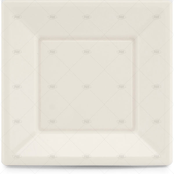 Plates Plastic Whte Square 23cm - (6 Pack)