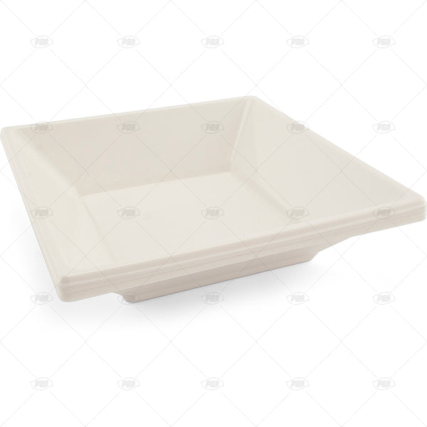 Plates Plastic Bowl Sqaure White 18cm - (12 Pack)