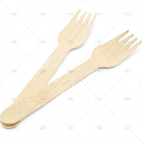 Cutlery Fork Wooden Bio Degradable - (100 Pack)