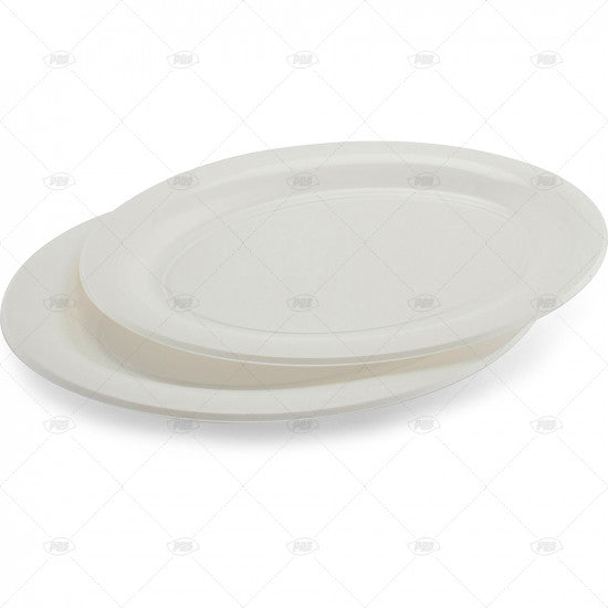 Plates Plastic Serving platter White (40x28cm) - (2 Pack)