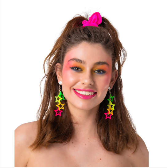 80's Neon Star Earrings
