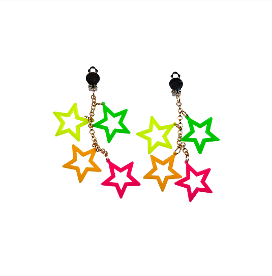 80's Neon Star Earrings