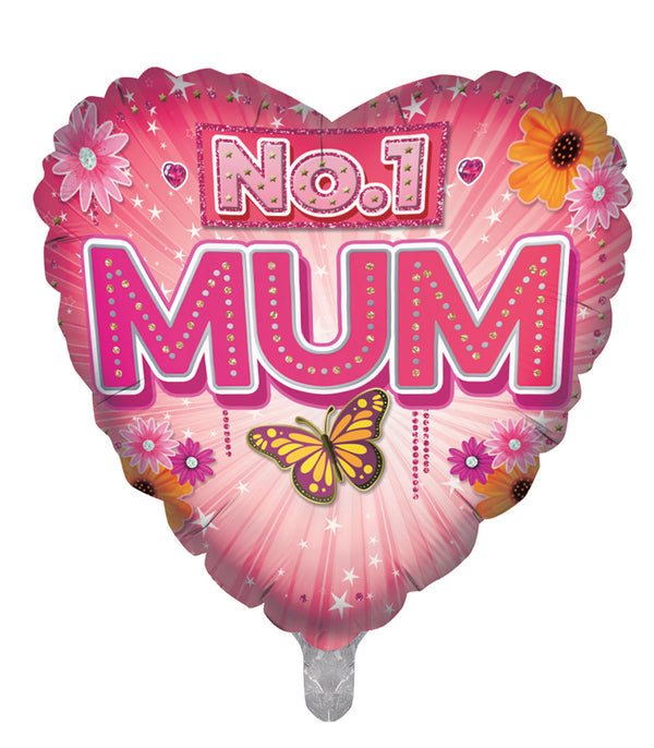 No. 1 Mum Foil Balloons - (18")