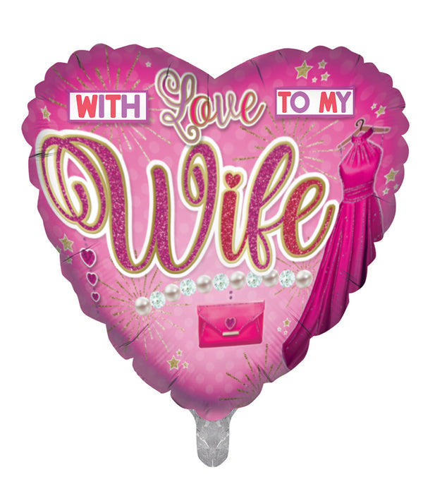 To My Wife with Love Foil Balloons - (18")