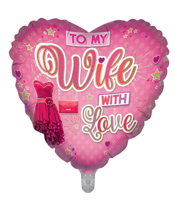 To My Wife with Love Foil Balloons - (18")