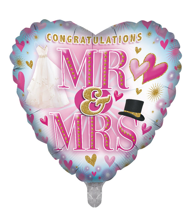 Mr & Mrs Foil Balloons - (18")