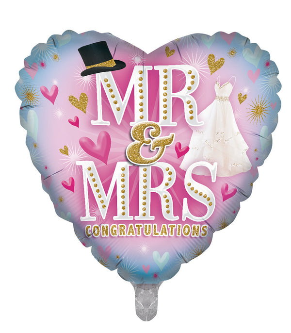 Mr & Mrs Foil Balloons - (18")