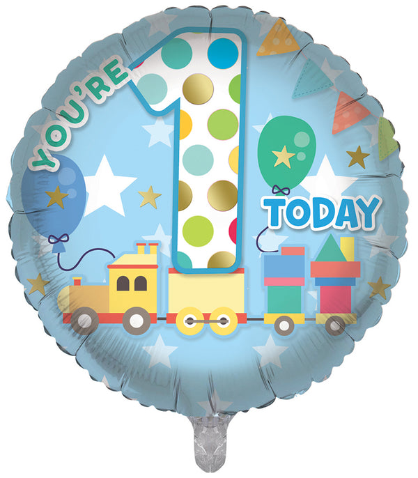 You're 1 Today Blue Foil Balloons - (18")