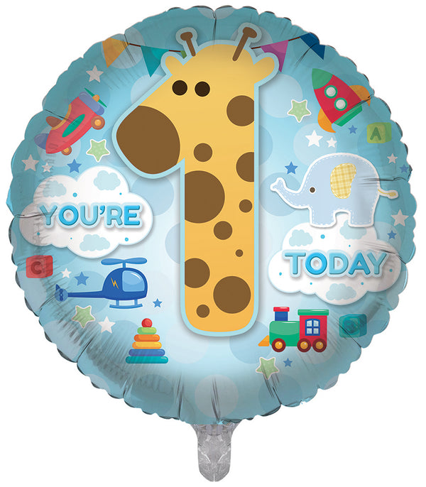 You're 1 Today Blue Foil Balloons - (18")