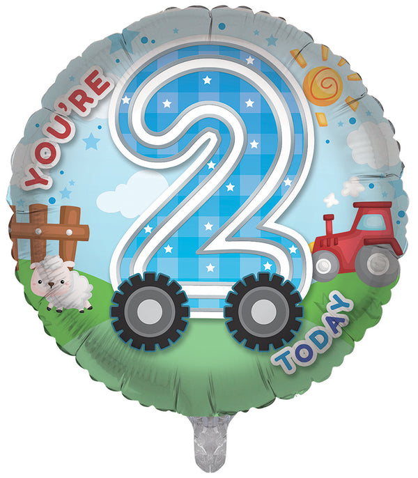 You're 2 Today Blue Foil Balloons - (18")