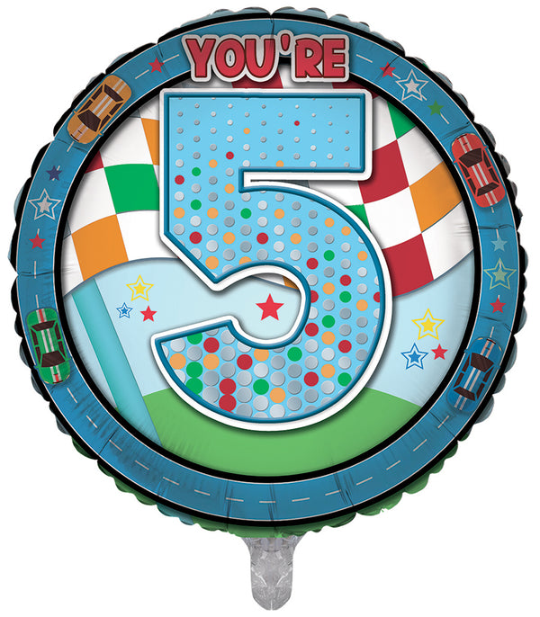 You're 5 Today Blue Foil Balloons - (18")