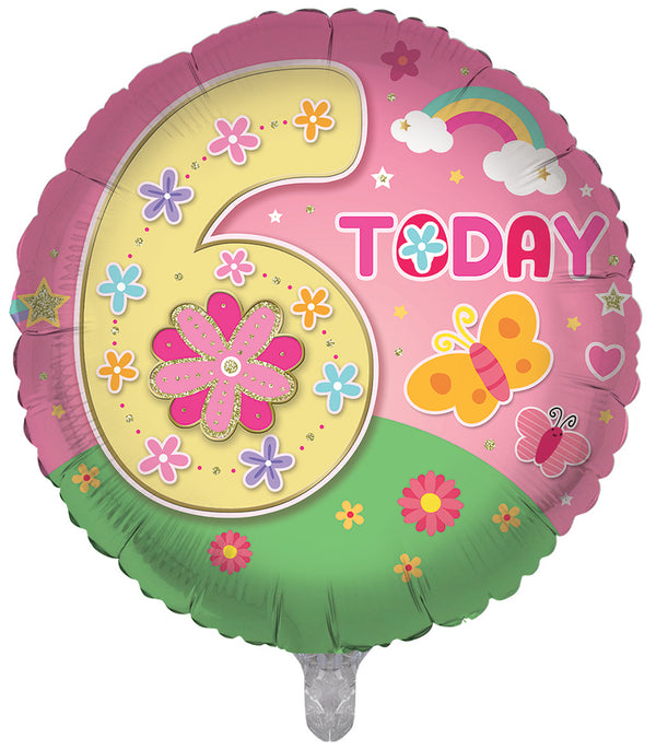 You're 6 Today Pink Foil Balloons - (18")