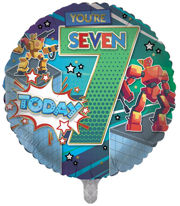You're 7 Today Blue Foil Balloons - (18")