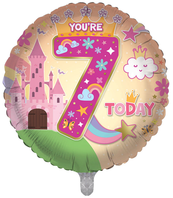 You're 7 Today Pink Foil Balloons - (18")