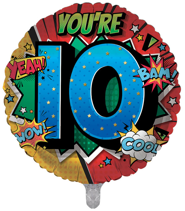 You're 10 Today Blue Foil Balloons - (18")