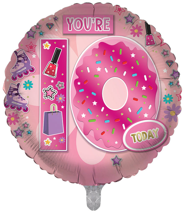 You're 10 Today Pink Foil Balloons - (18")