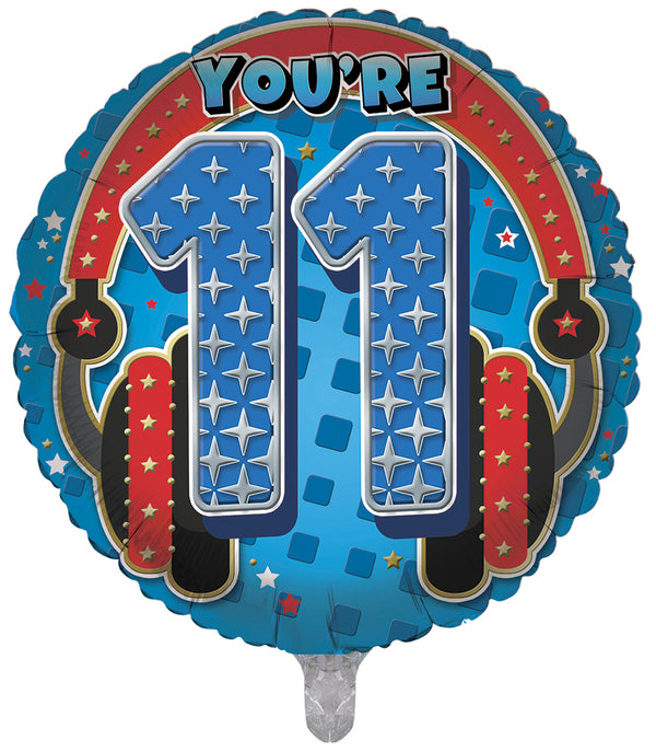 You're 11 Today Blue Foil Balloons - (18")