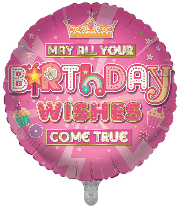 Happy Birthday Pink Princess Foil Balloons - (18")