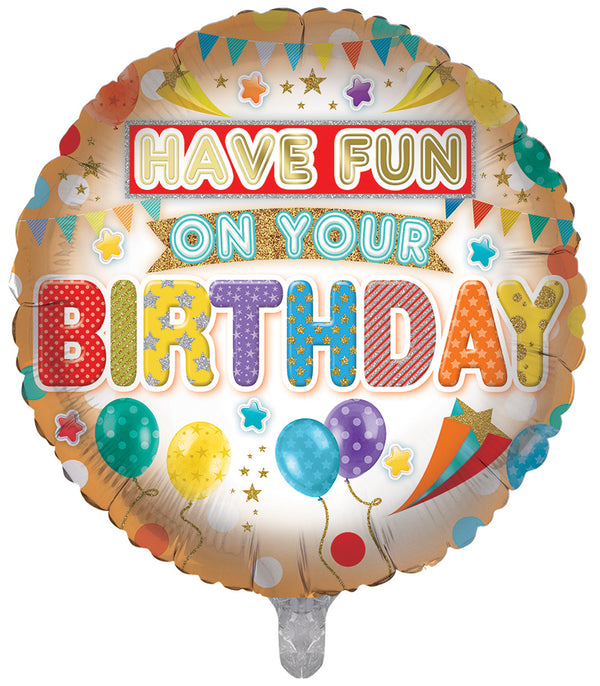 Happy Birthday To You Multicoloured Foil Balloons - (18")