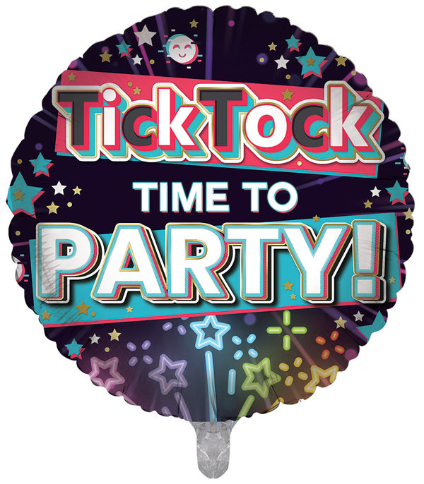 TickTock Time To Party  Foil Balloons - (18")