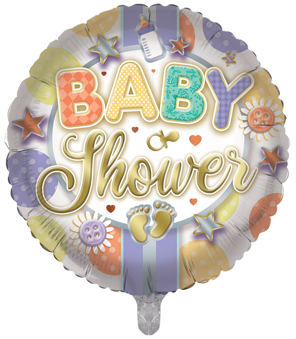 Baby Shower Multicoloured Foil Balloons - (18")