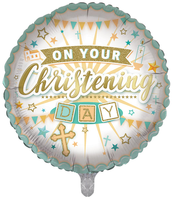 On Your Christening Day Foil Balloons - (18")