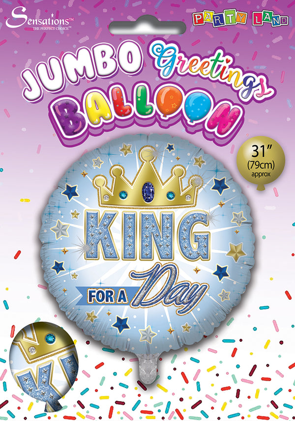 King for a Day Foil Balloons - (31")