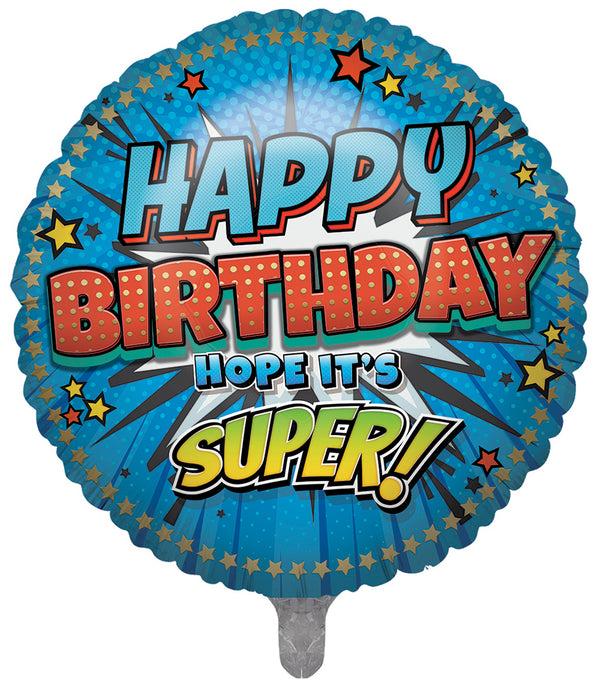 Happy Birthday Hope Its Super Blue Foil Balloons - (31")