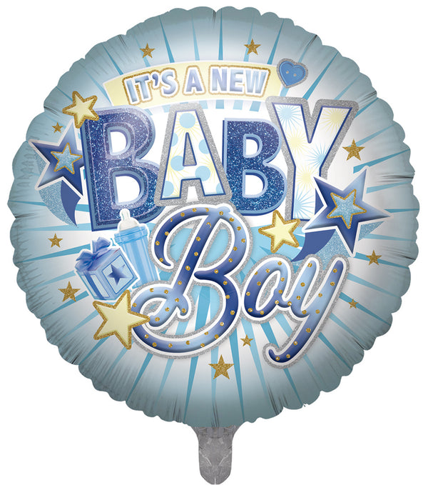 New Baby Boy Blue Foil Balloons - (31")