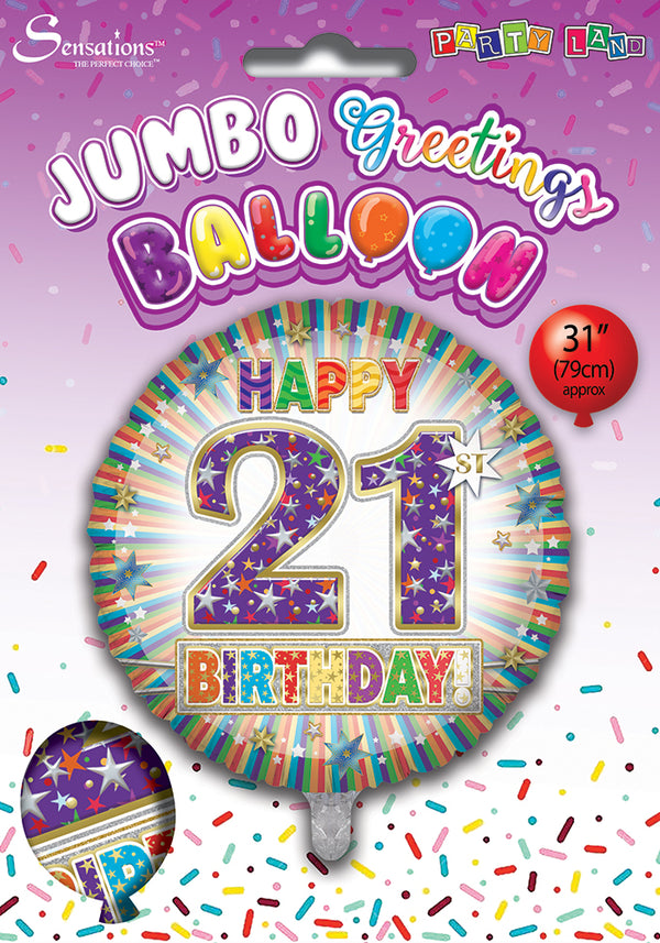 Happy 21st Birthday  Foil Balloons - (31")
