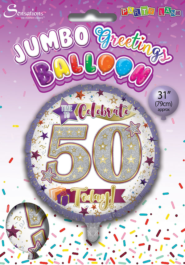 Time to Celebrate 50 Today Foil Balloons - (31")