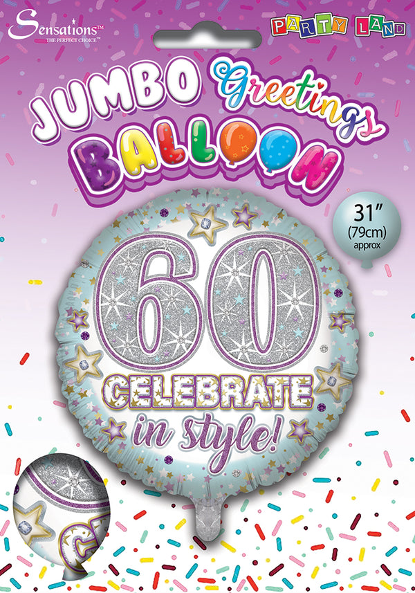 60 Celebrate in Style Foil Balloons - (31")